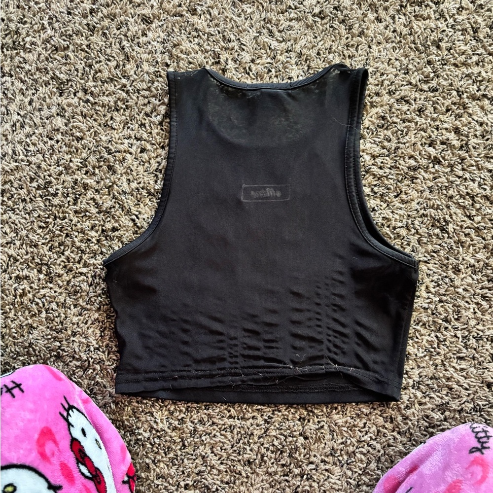 Forever 21 Black Fitted Sleeveless Crop Tank Top